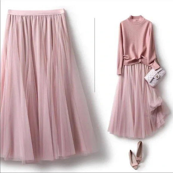 Double layer tulle midi full skirt NWT - Picture 2 of 6